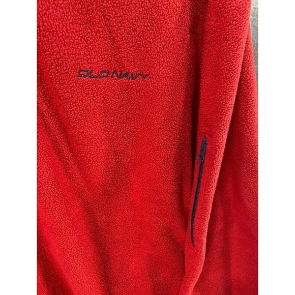 Old Navy Sweater Adult Large Red Soft Fleece Long Sleeve 1/2 Zip Sweatshirt Mens - Picture 5 of 9
